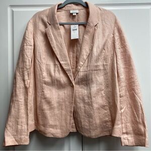 J. Jill Linen Blazer Blush Pink Size L